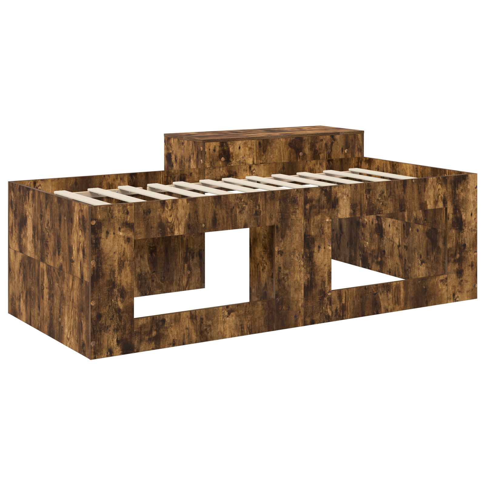 Hoge Bed Frame met Bureau voor Kinderen Gerookt eiken – afbeelding 5