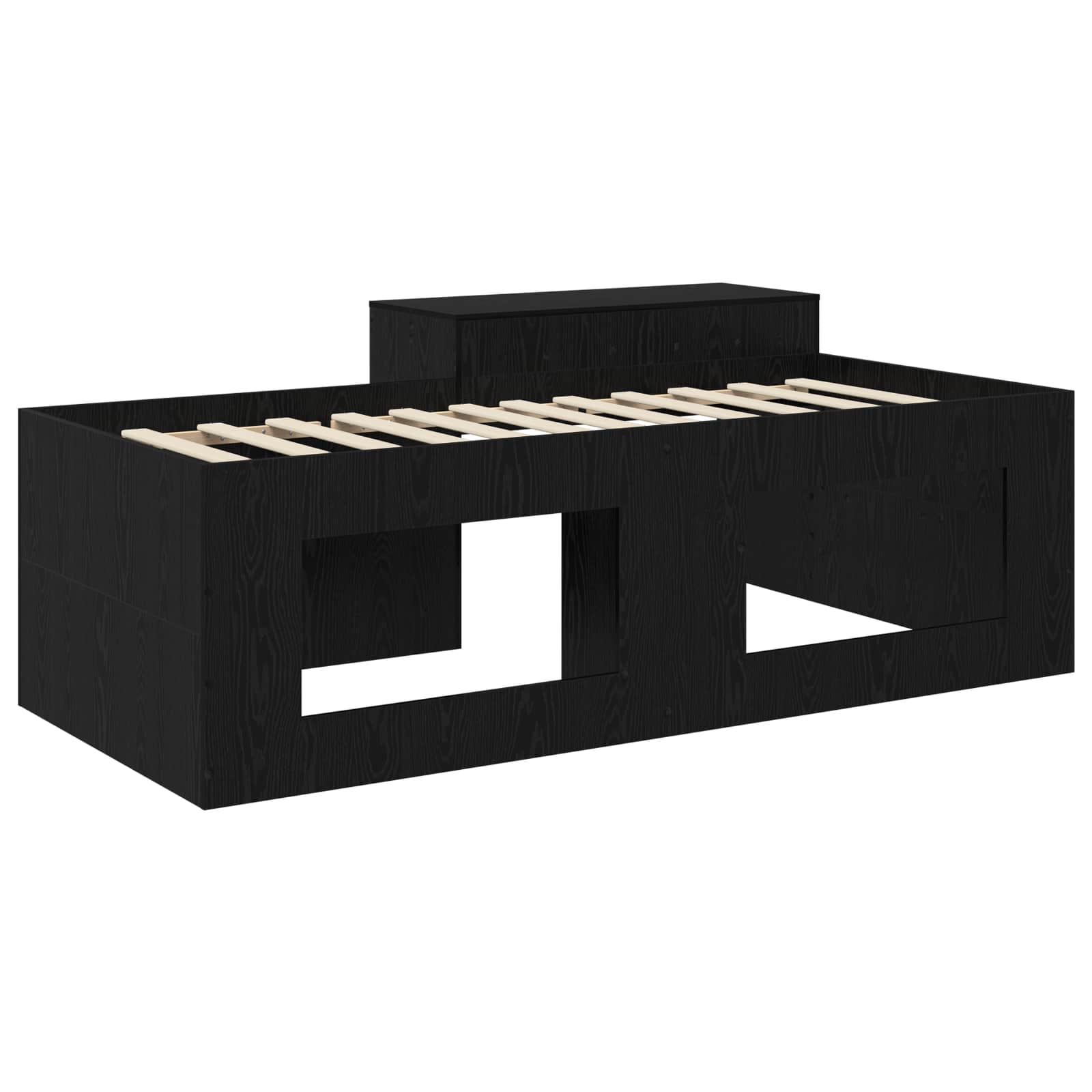 Hoge Bed Frame met Bureau voor Kinderen Zwart 75 x 190 cm – afbeelding 5