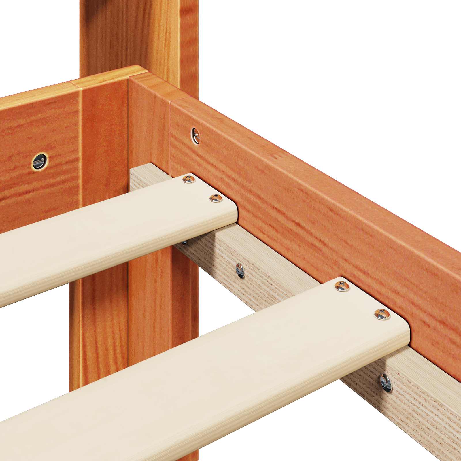 Bedframe met hoofdeinde 2 pcs Wasbruin Massief Vurenhout – afbeelding 10