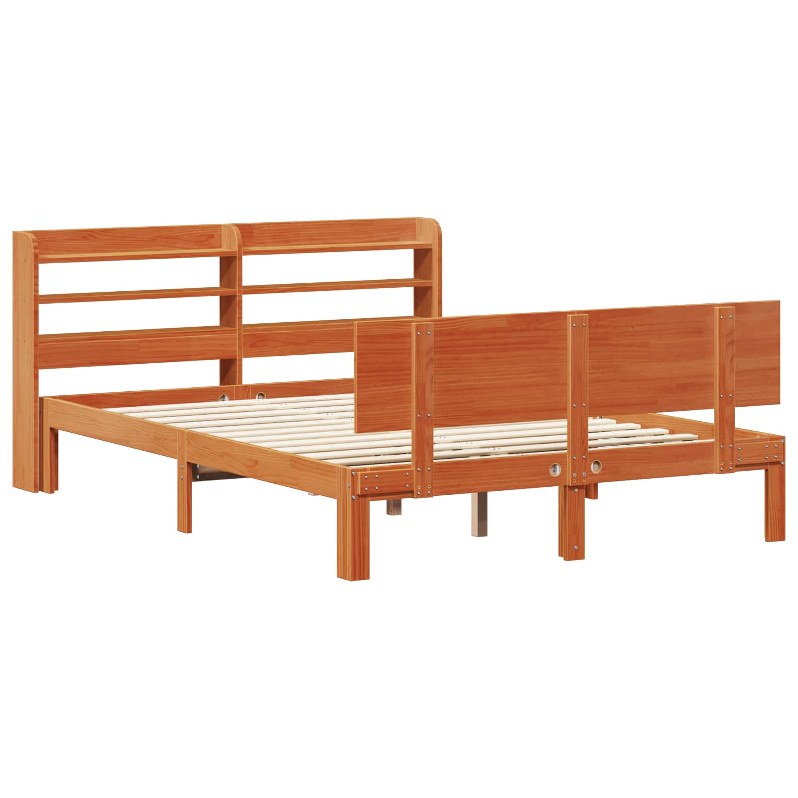 Bedframe met hoofdeinde 2 pcs Wasbruin Massief Vurenhout – afbeelding 5