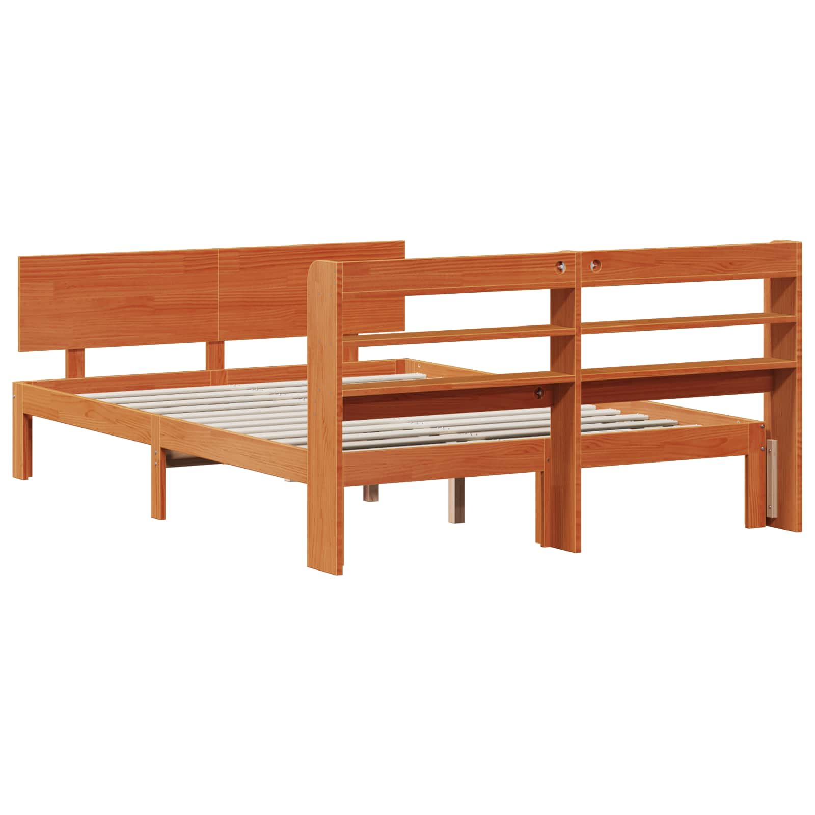 Bedframe met hoofdeinde 2 pcs Wasbruin Massief Vurenhout – afbeelding 8