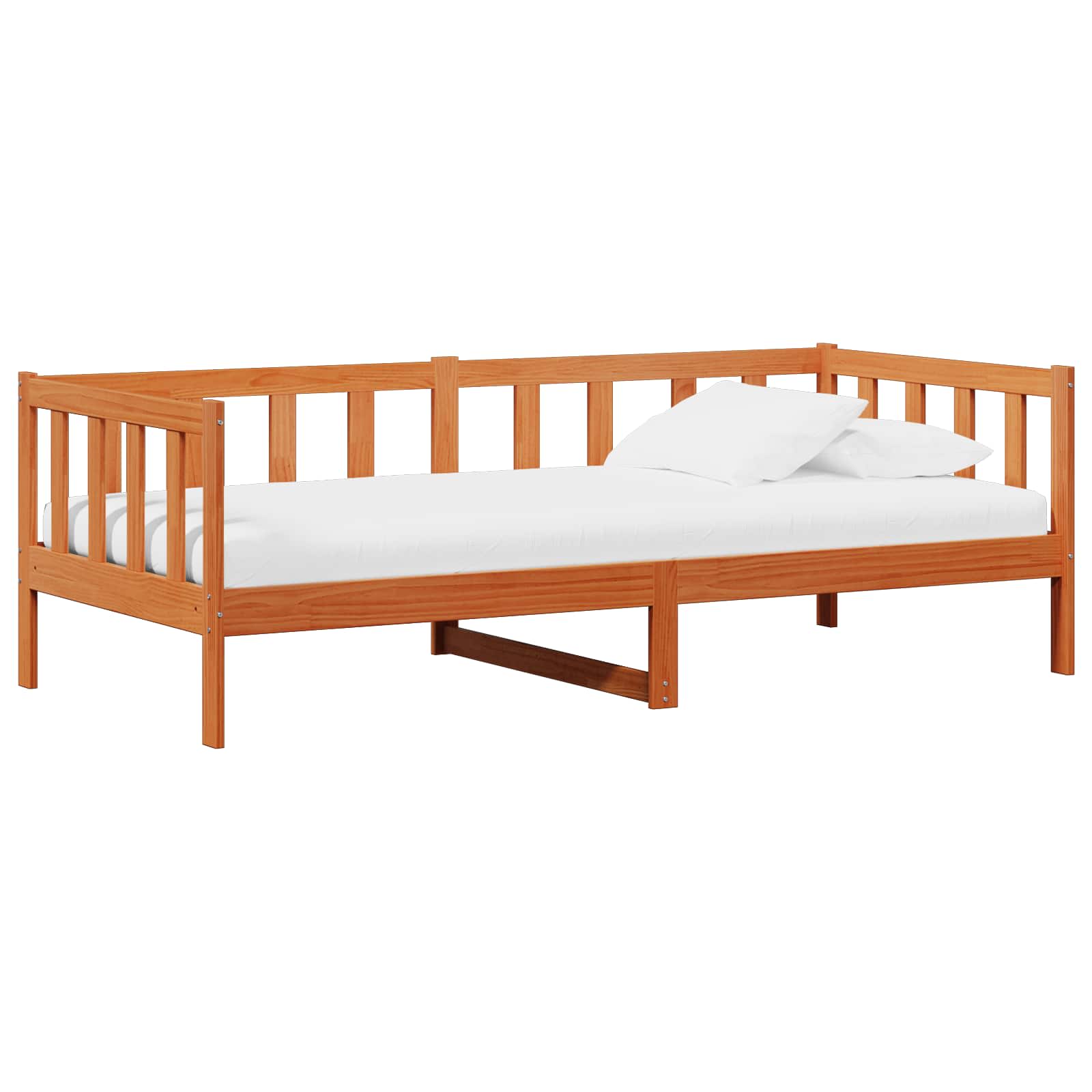 Daybed met matras met hoofdeinde Waxbruin en wit 90 x 200 cm – afbeelding 4