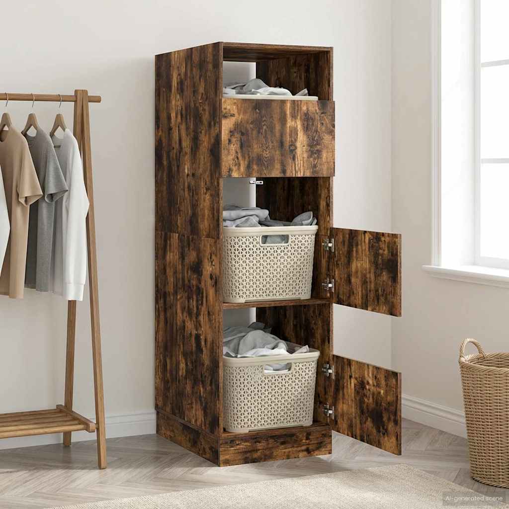 Wasmeubel Gerookt eiken 50 x 68 x 162 cm Bewerkt hout – afbeelding 1