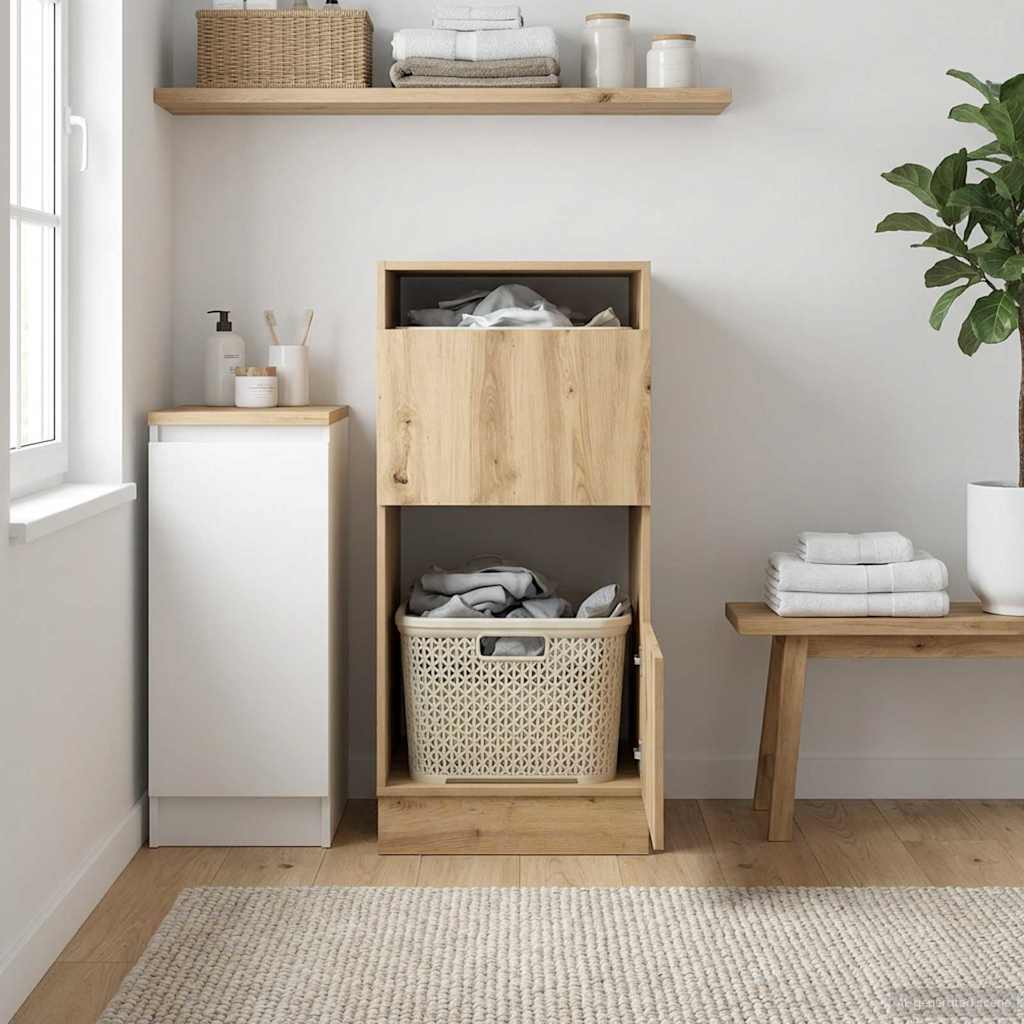 Wasmeubel Artisan Eiken 50 x 68 x 102 cm Bewerkt hout – afbeelding 1