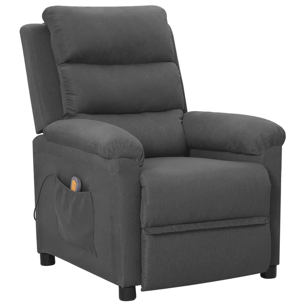 Massagestoel stof donkergrijs – afbeelding 1