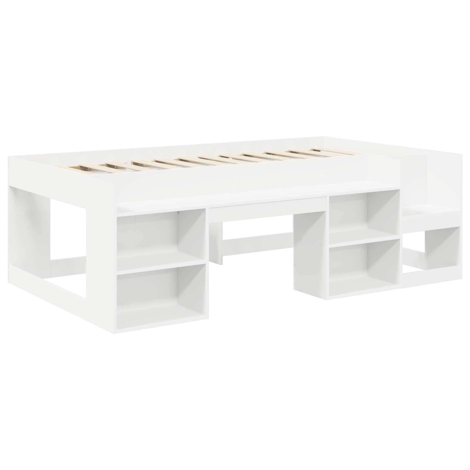 Bedframe met tunnel met plank 3 pcs Wit en Blauw Bewerkt hout – afbeelding 4