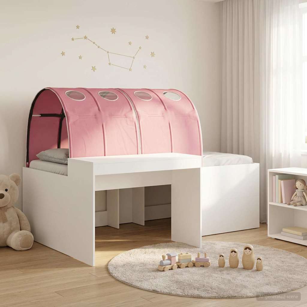 Bed met Tunnel 3 st Artisian Eik en Roze Bewerkt hout – afbeelding 1