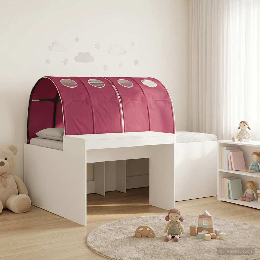 Bed met Tunnel 3 st Artisian Eik en Rood Bewerkt hout – afbeelding 1