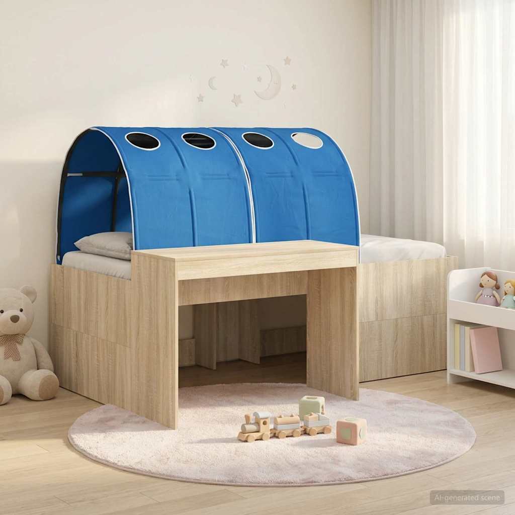 Bed met Tunnel 3 st Sonoma eiken en blauw Bewerkt hout – afbeelding 1