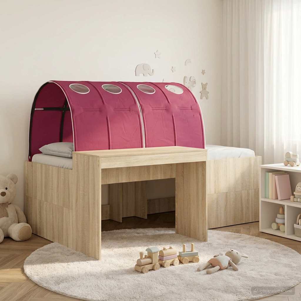 Hoge Bed Frame met Bureau voor Kinderen 3 st Bewerkt hout – afbeelding 1