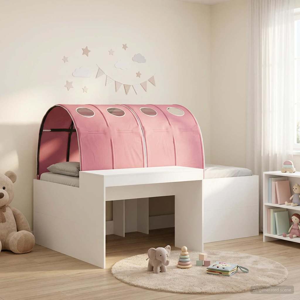 Bed met Tunnel 3 st Artisian Eik en Roze Bewerkt hout – afbeelding 1