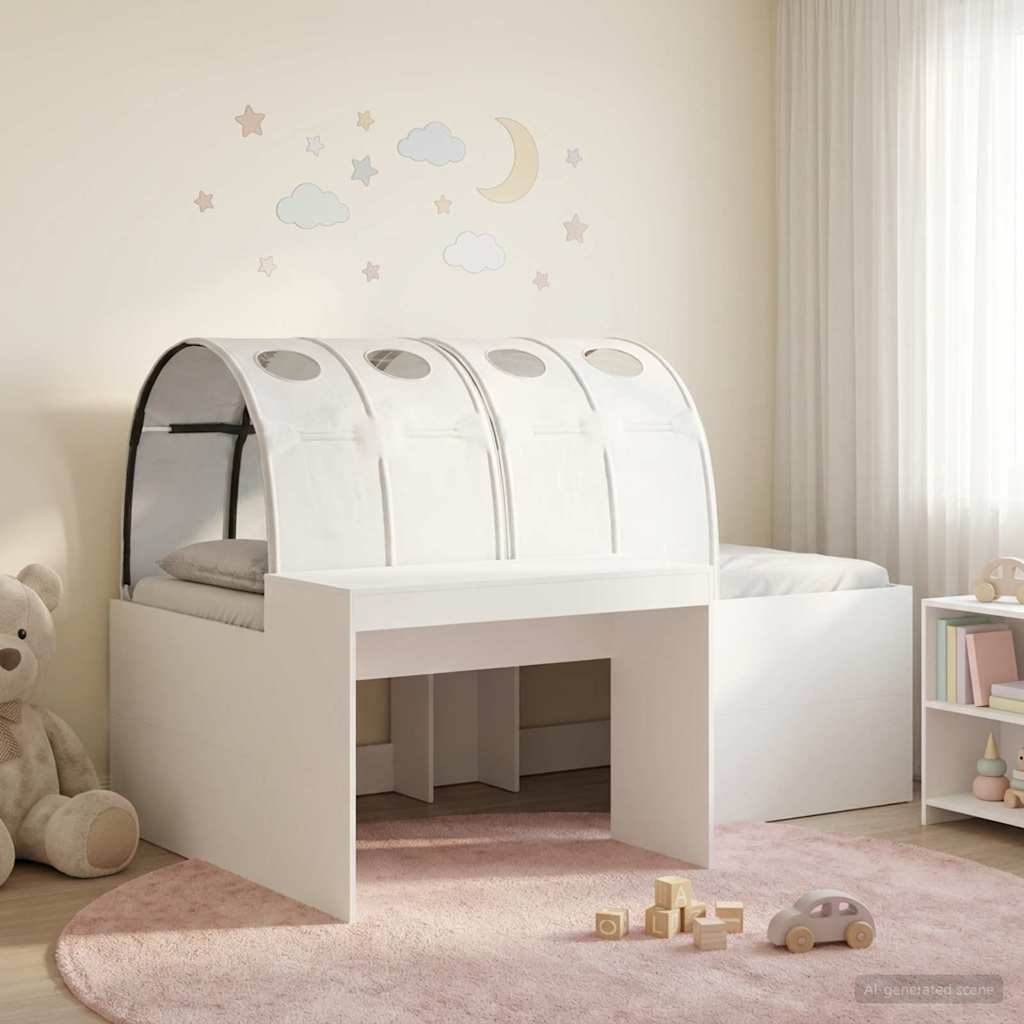 Bed met Tunnel 3 st Artisian Eik en Wit Bewerkt hout – afbeelding 1