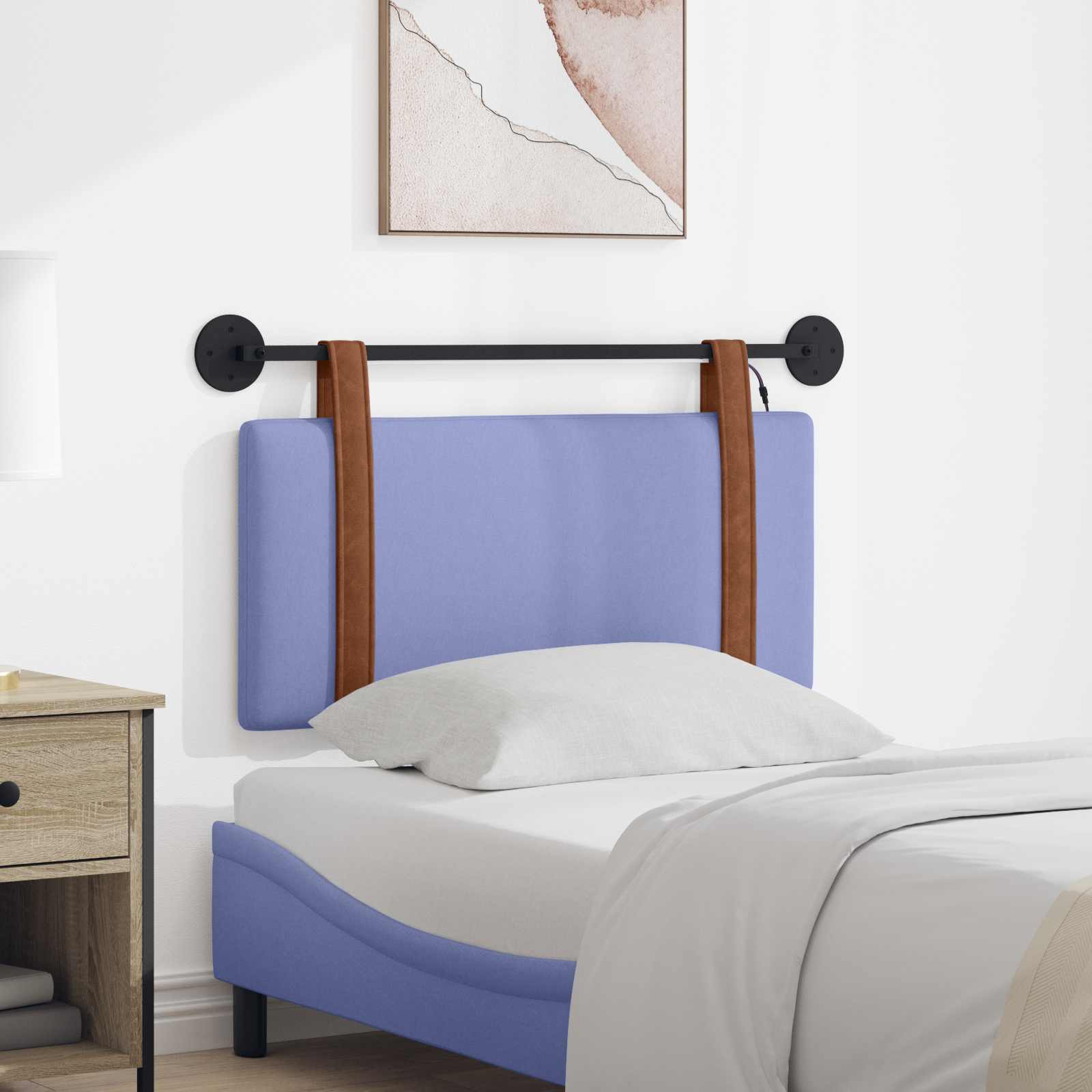 Hangend hoofdbord Met LED-verlichting Jeans Blauw Antiek PU – afbeelding 1