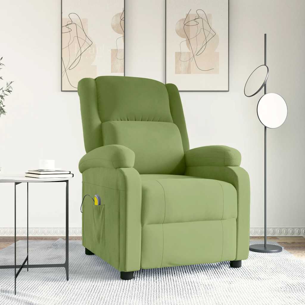 Massagestoel fluweel lichtgroen – afbeelding 1