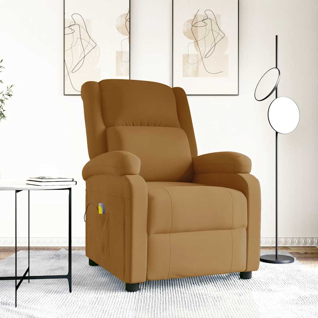 Massagestoel fluweel bruin