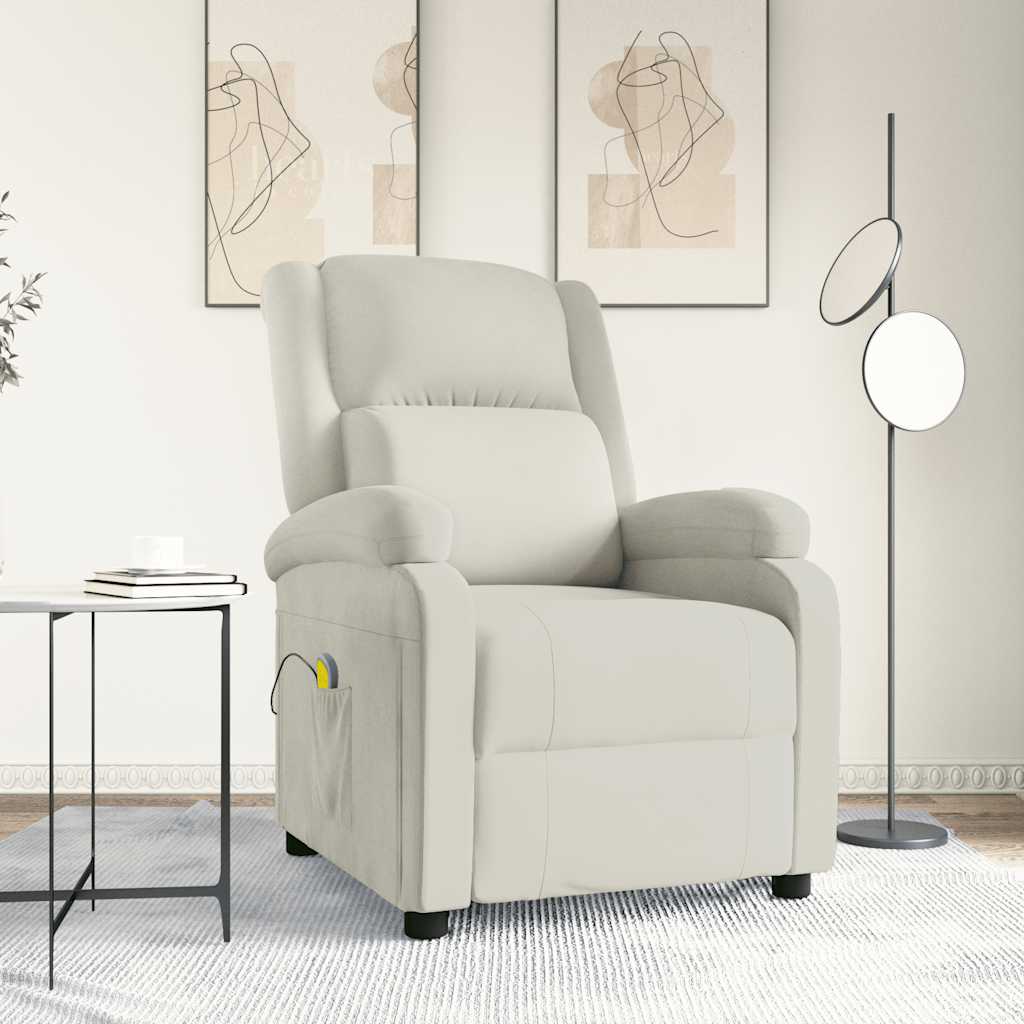 Massagestoel fluweel crèmekleurig