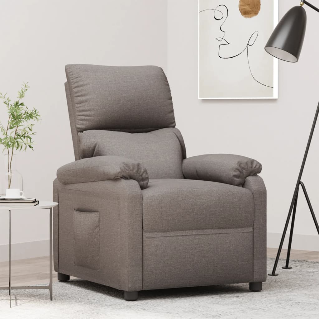 Fauteuil verstelbaar stof taupe