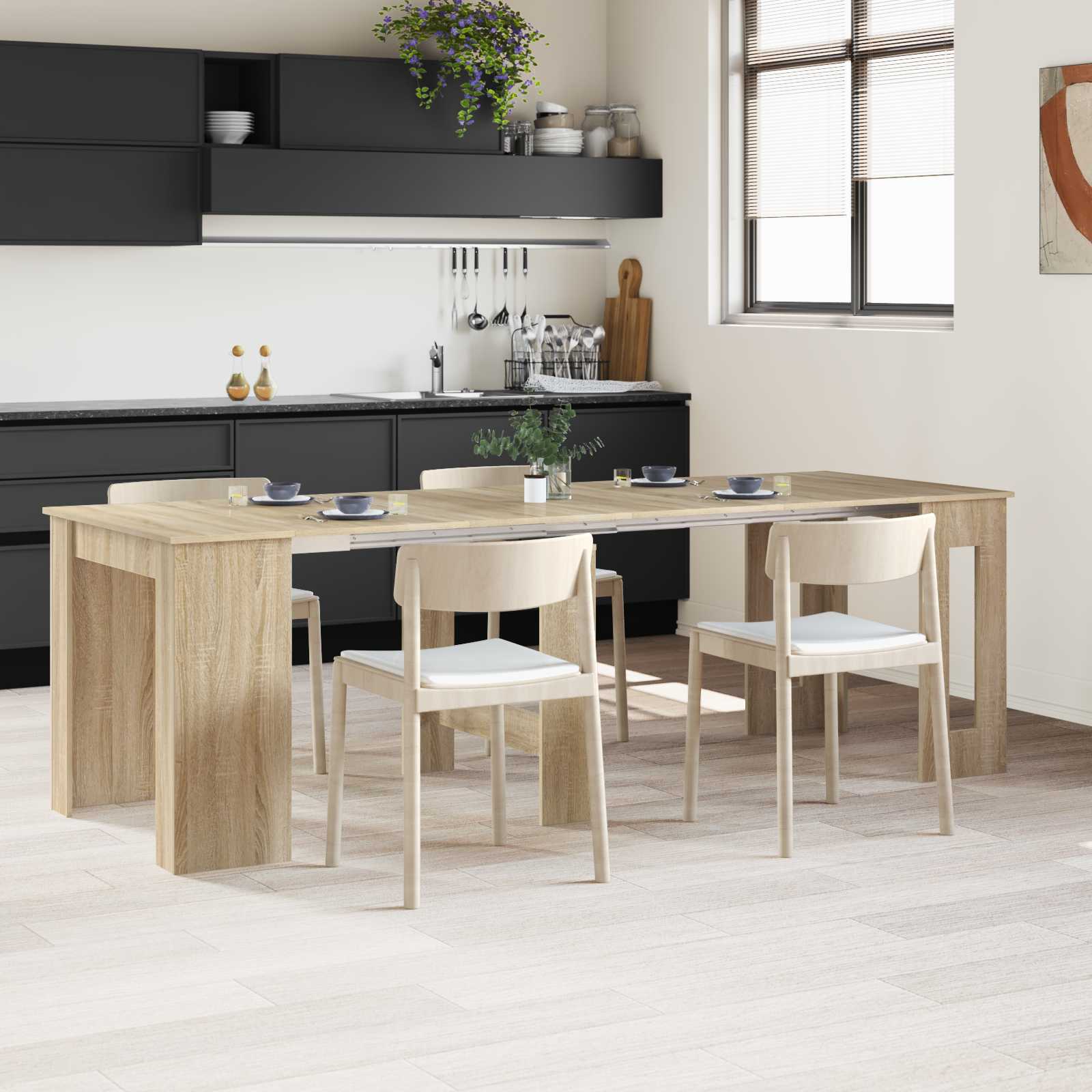 Eettafel 240 x 85 x 75 cm Bewerkt hout Sonoma Eiken Rechthoekig – afbeelding 1