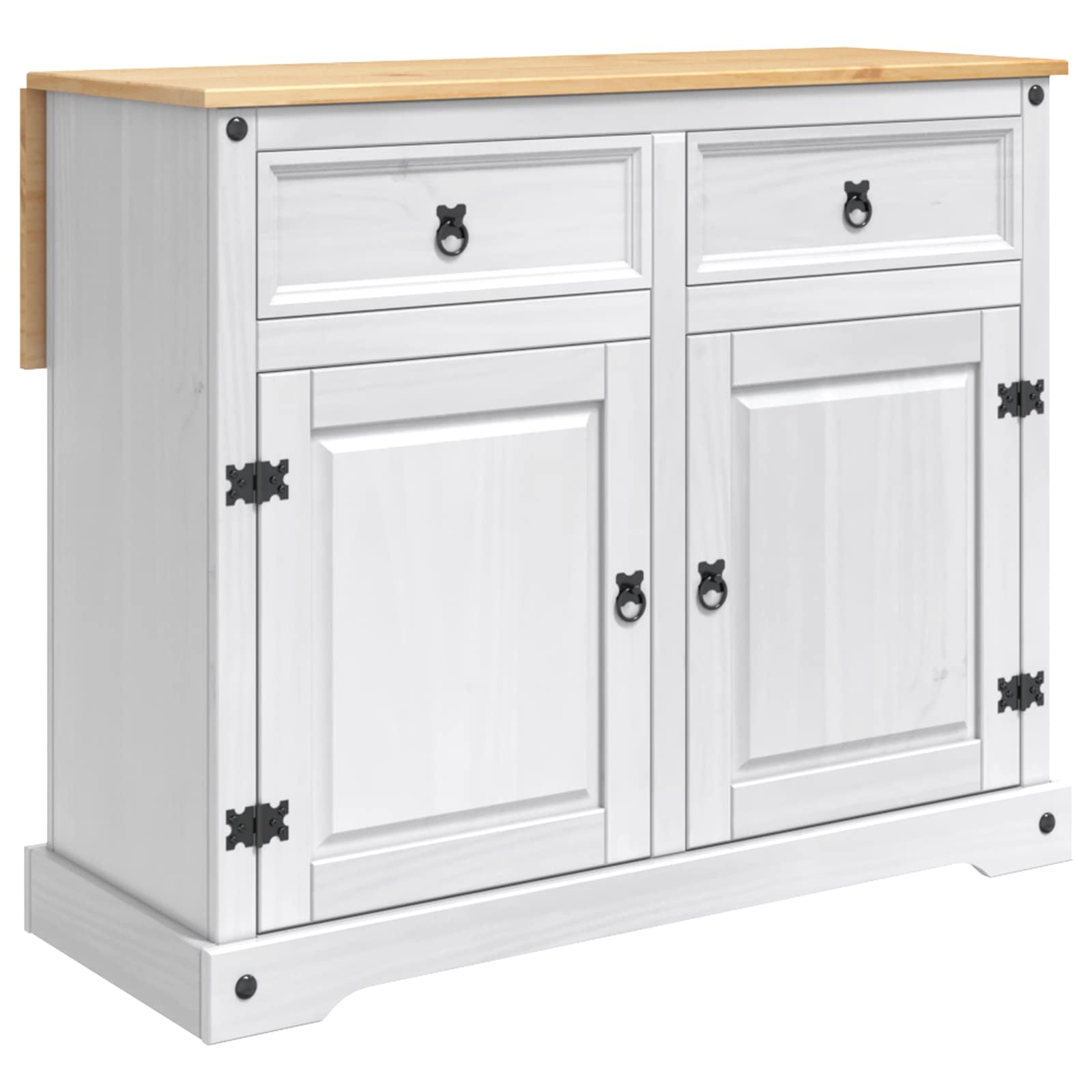 Keuken Trolley 2 pcs Wit en Honing Was 112 x 70 x 91,5 cm