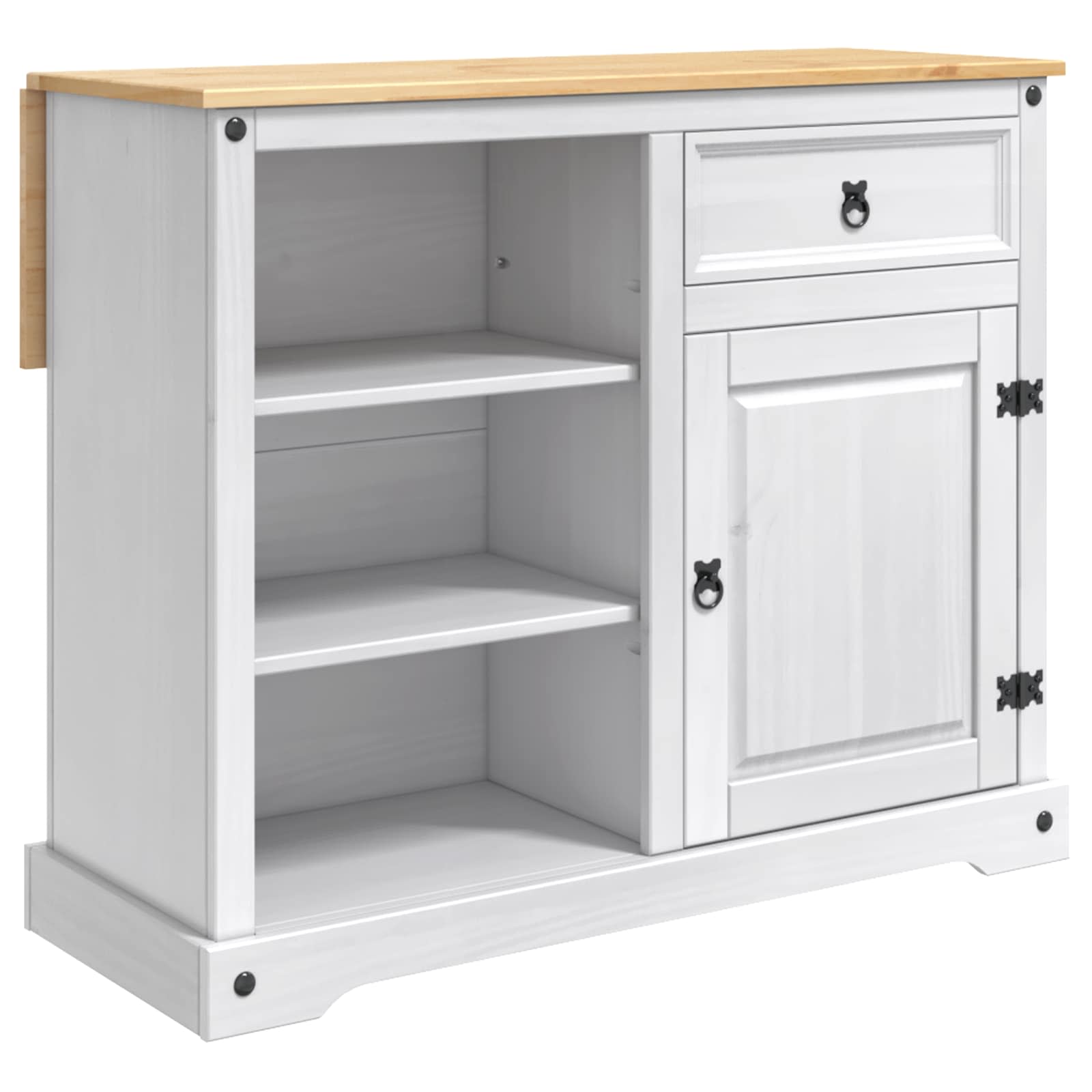 Keuken Trolley 2 pcs Wit en Honing Was 112 x 70 x 91,5 cm