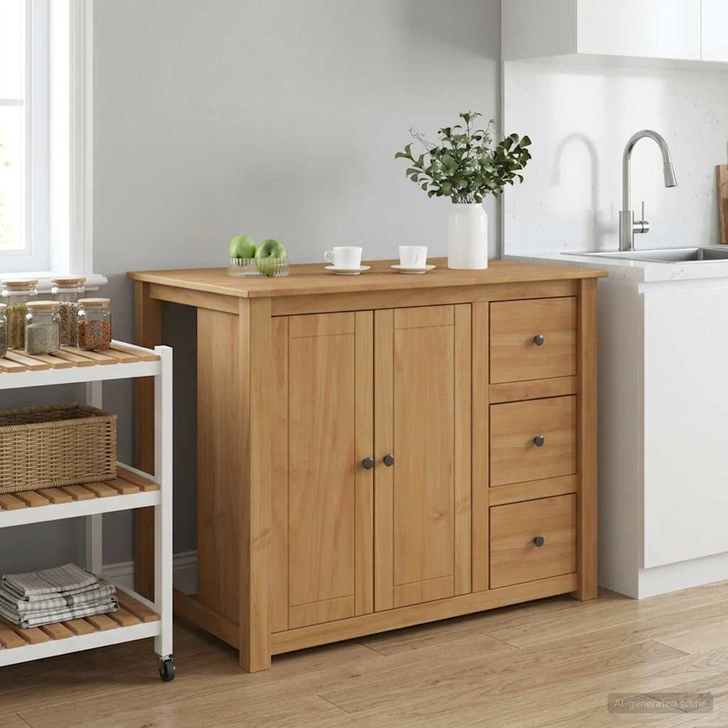 Keuken Trolley PANAMA 2 pcs Honing Wax 112 x 77 x 90 cm
