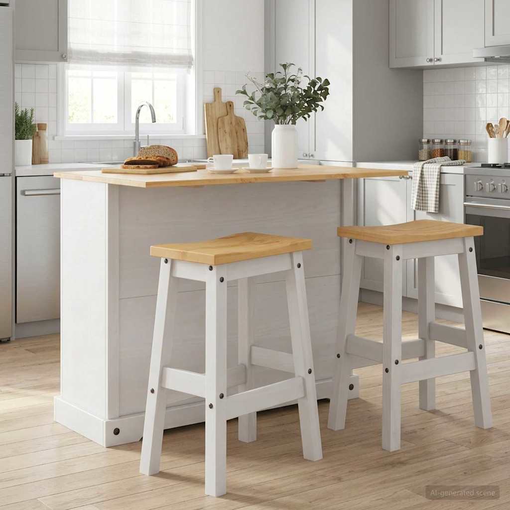 Keuken Eiland Set met lade Corona 3 pcs Wit en Honing Was