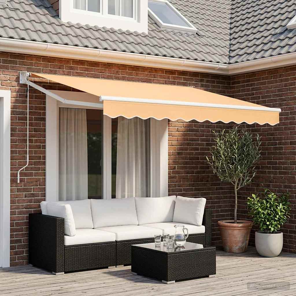 Uitschuifbare luifel Zand 2,5 x 2 m Polyester en Metaal