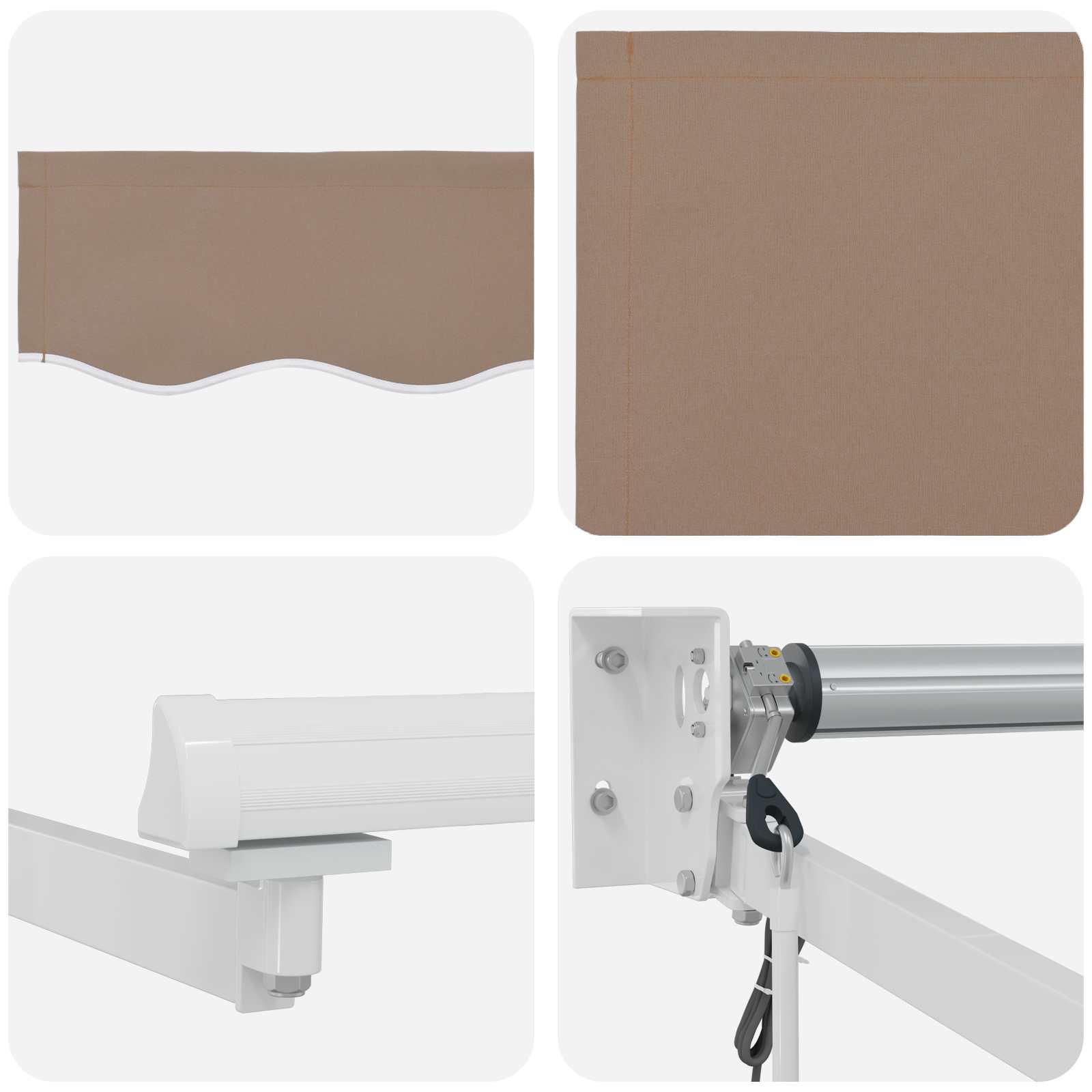 Uitschuifbare luifel Taupe 2,5 x 2 m Polyester en Metaal – afbeelding 6