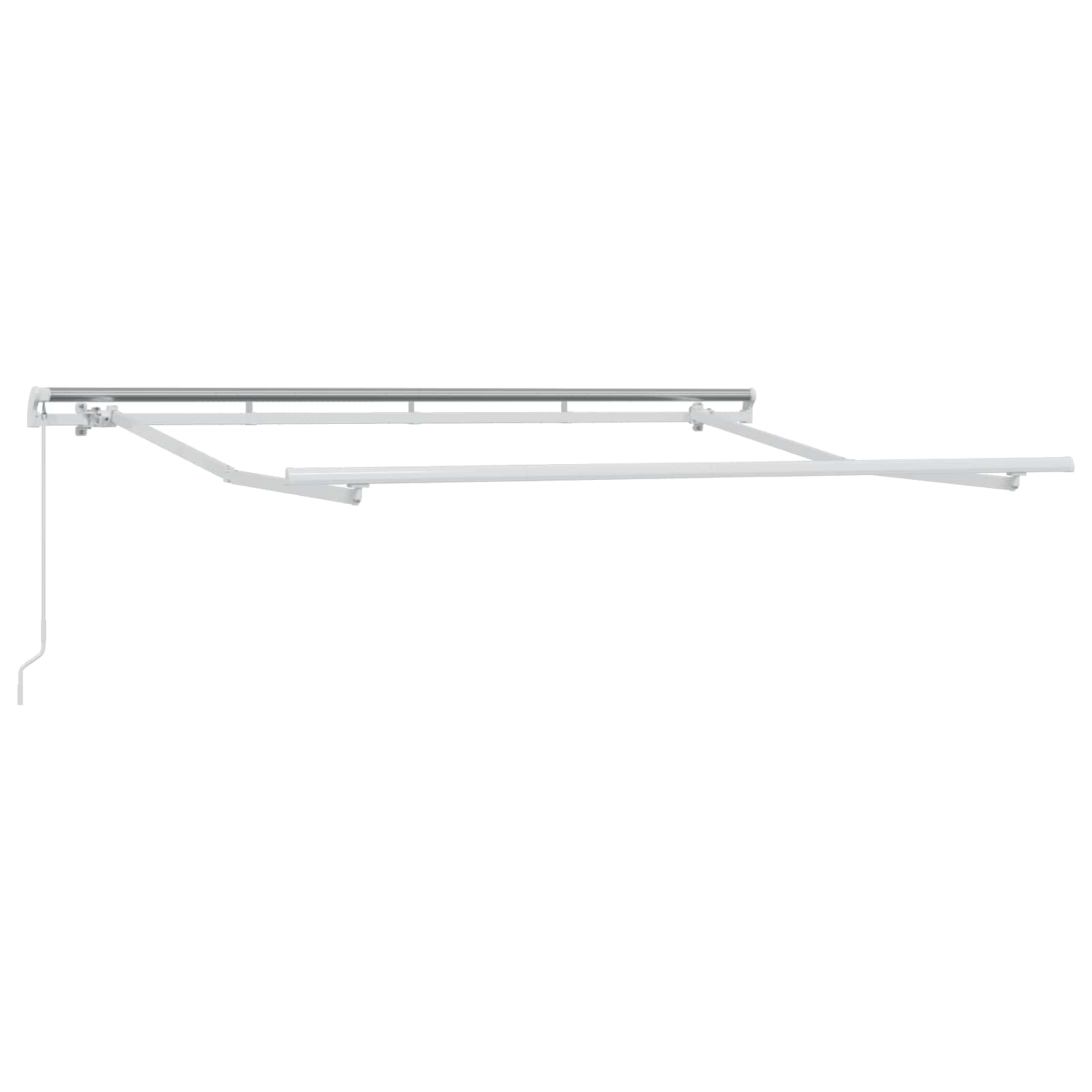 Inklapbaar Zonnescherm Lichtgrijs en wit. 2,5 x 2 m Stof – afbeelding 2