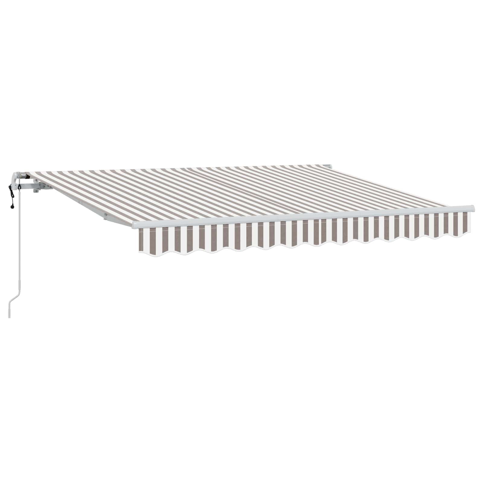 Inklapbaar Zonnescherm Lichtgrijs en wit. 2,5 x 2 m Stof – afbeelding 2
