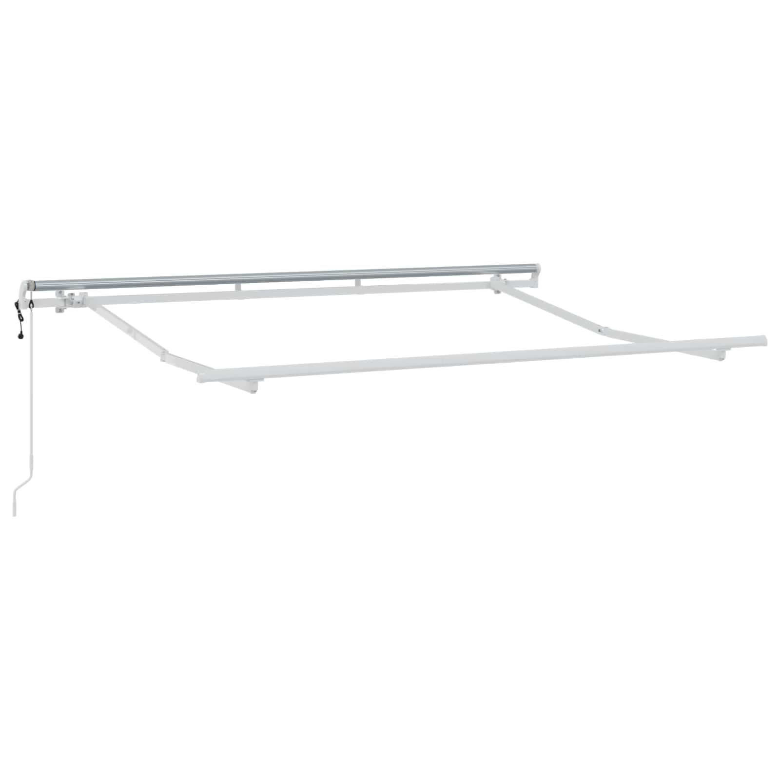 Inklapbaar Zonnescherm Lichtgrijs en wit. 2,5 x 2 m Stof – afbeelding 3