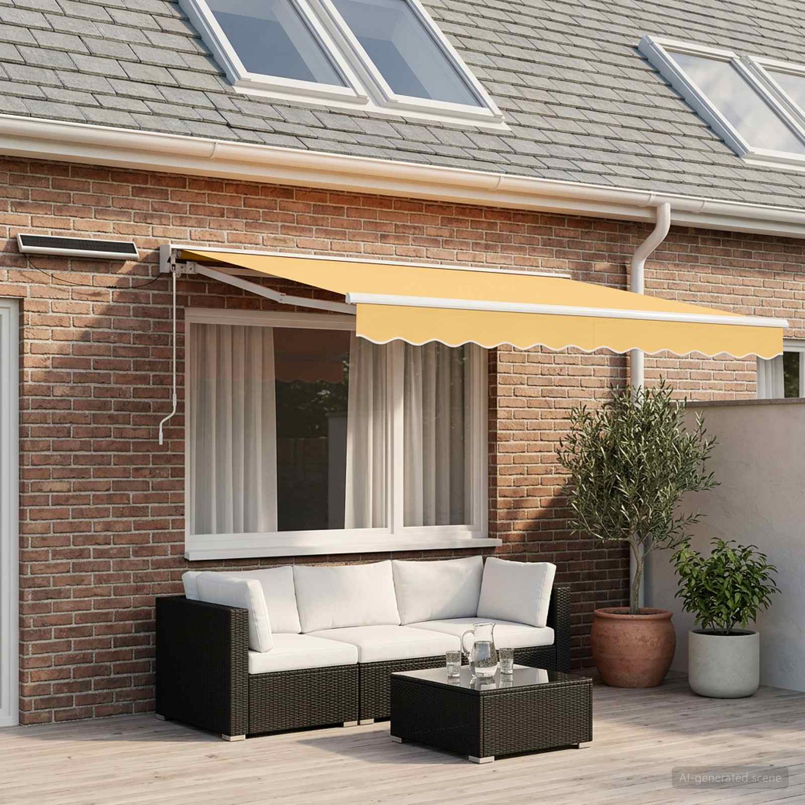 Elektrisch Uittrekbaar Zonnescherm Zand 3,5 x 2 m