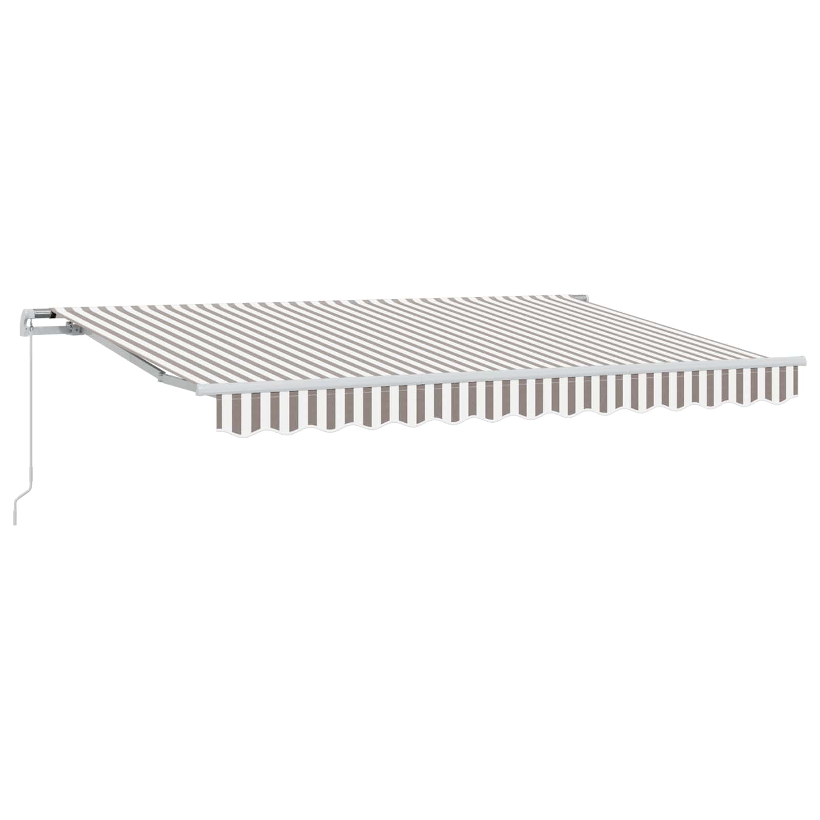 Inklapbaar Zonnescherm Lichtgrijs en wit. 4 x 2 m Stof – afbeelding 2