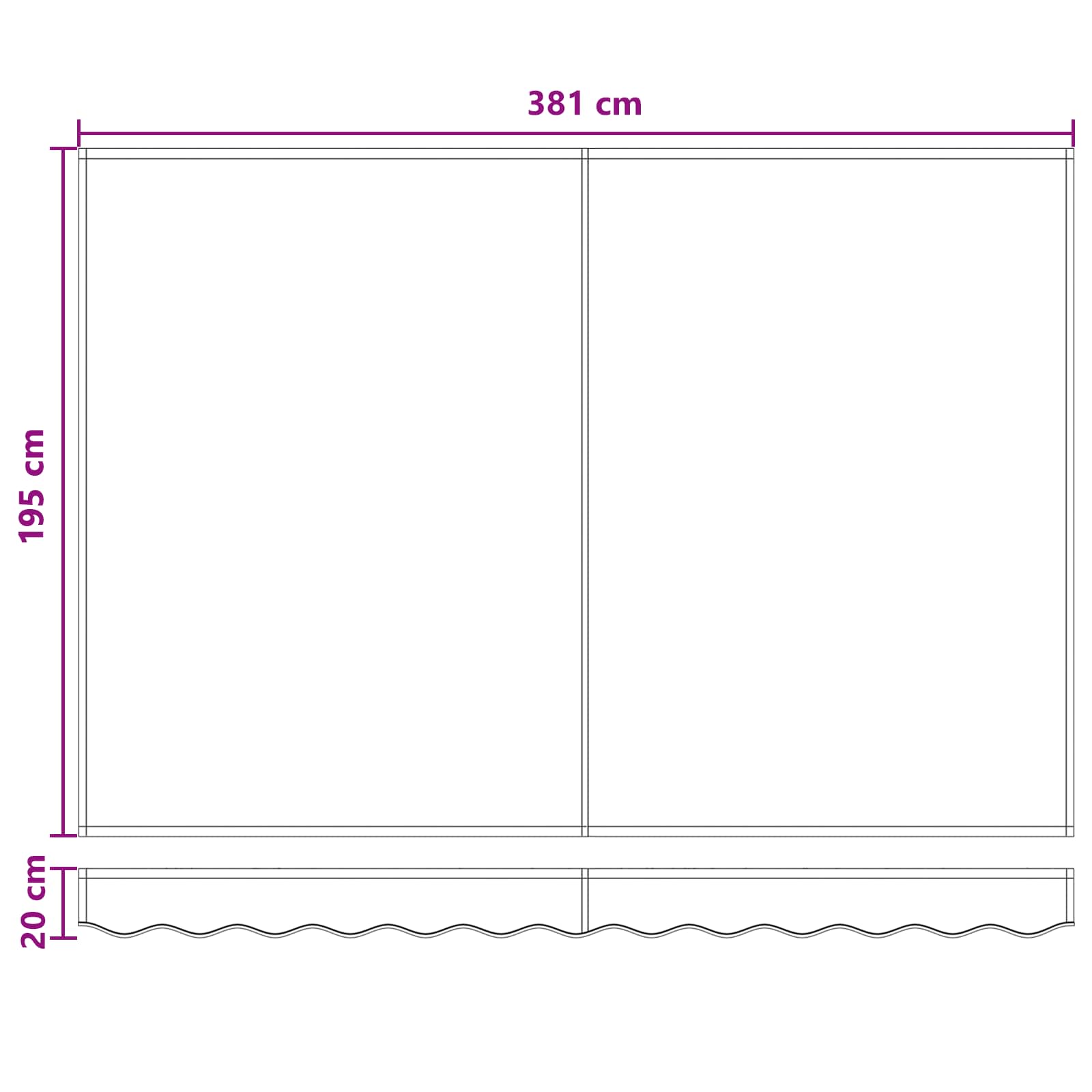 Inklapbaar Zonnescherm Lichtgrijs en wit. 4 x 2 m Stof – afbeelding 8