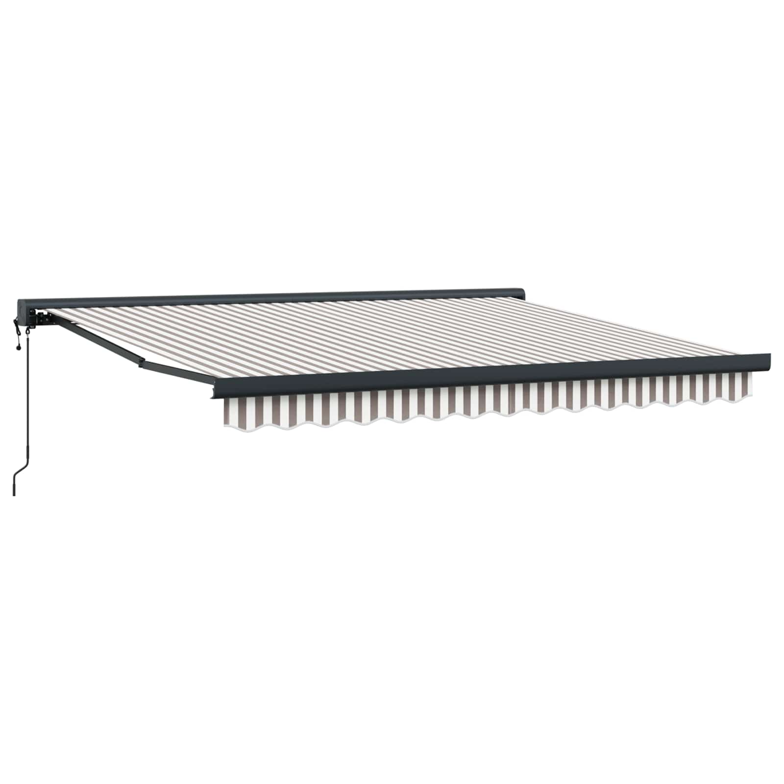 Uitschuifbare luifel Lichtgrijs en wit. 300 x 250 cm – afbeelding 2