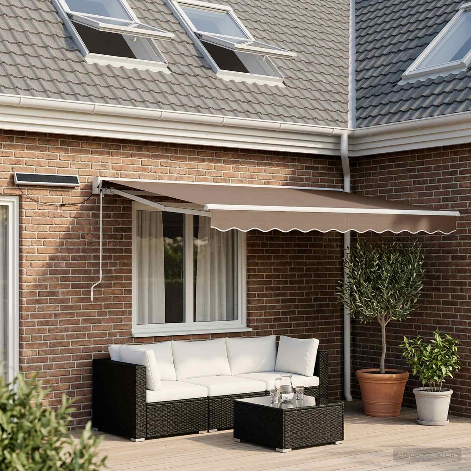 Elektrisch Uittrekbaar Zonnescherm Taupe 3 x 2,5 m
