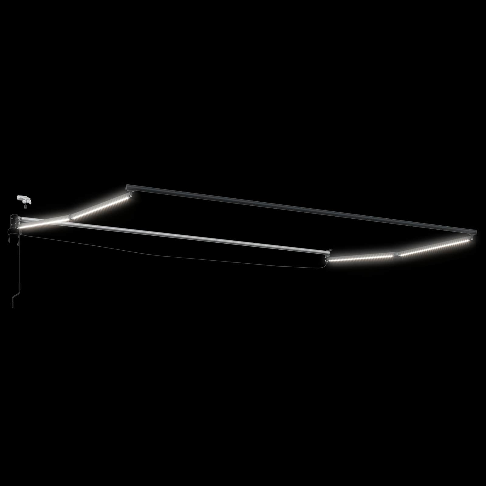 Elektrisch Uittrekbaar Zonnescherm Lichtgrijs en wit. – afbeelding 5