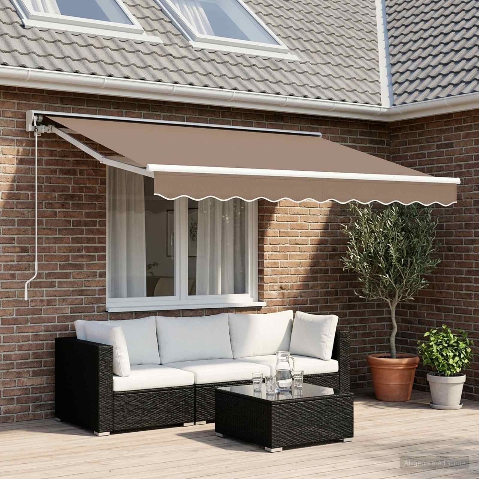 Elektrisch Uittrekbaar Zonnescherm Taupe 3,5 x 2,5 m