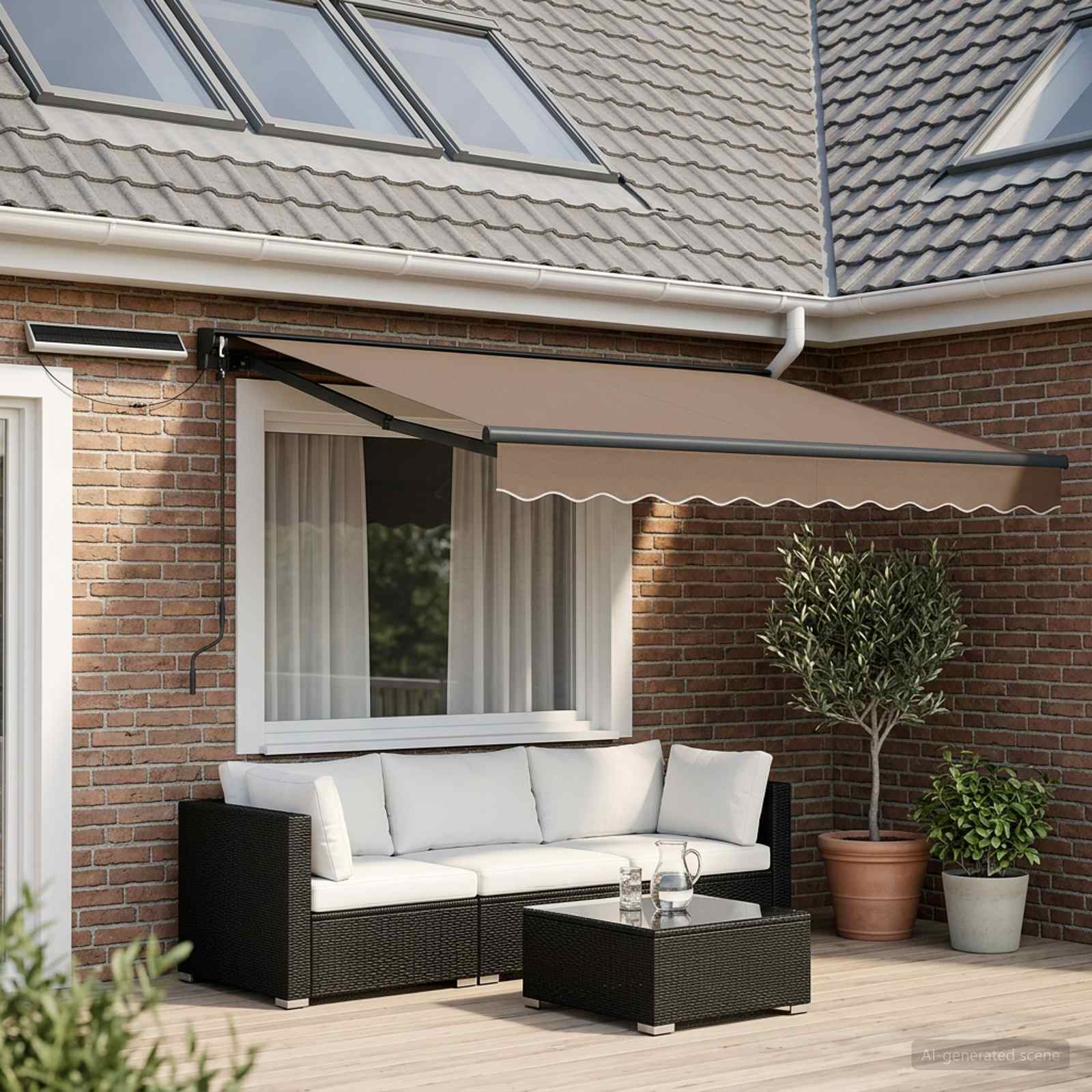 Elektrisch Uittrekbaar Zonnescherm Taupe 3,5 x 2,5 m