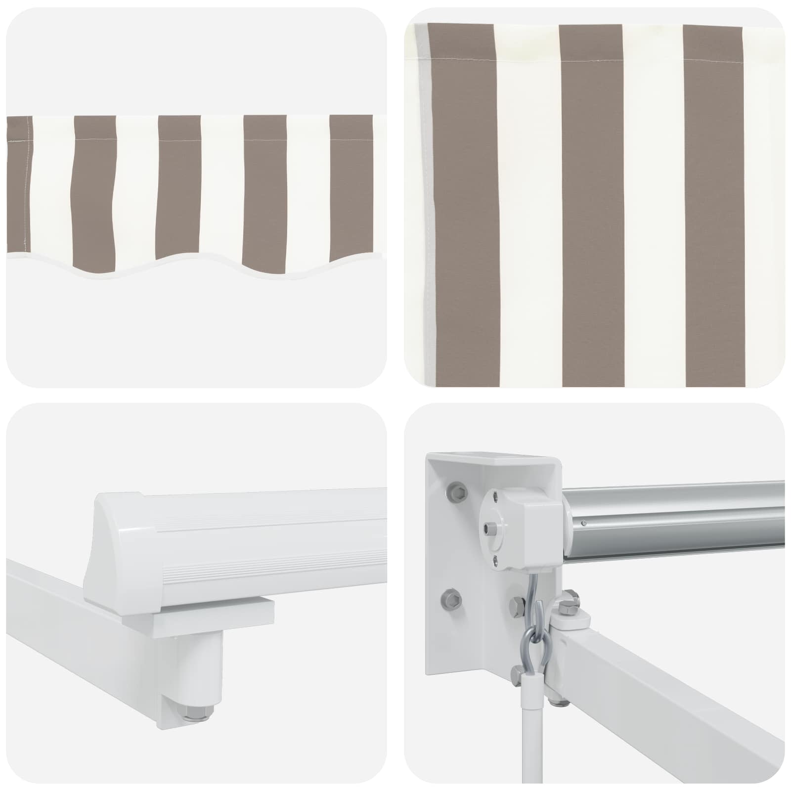Handbediende luifel met LED's Lichtgrijs en wit. – afbeelding 6