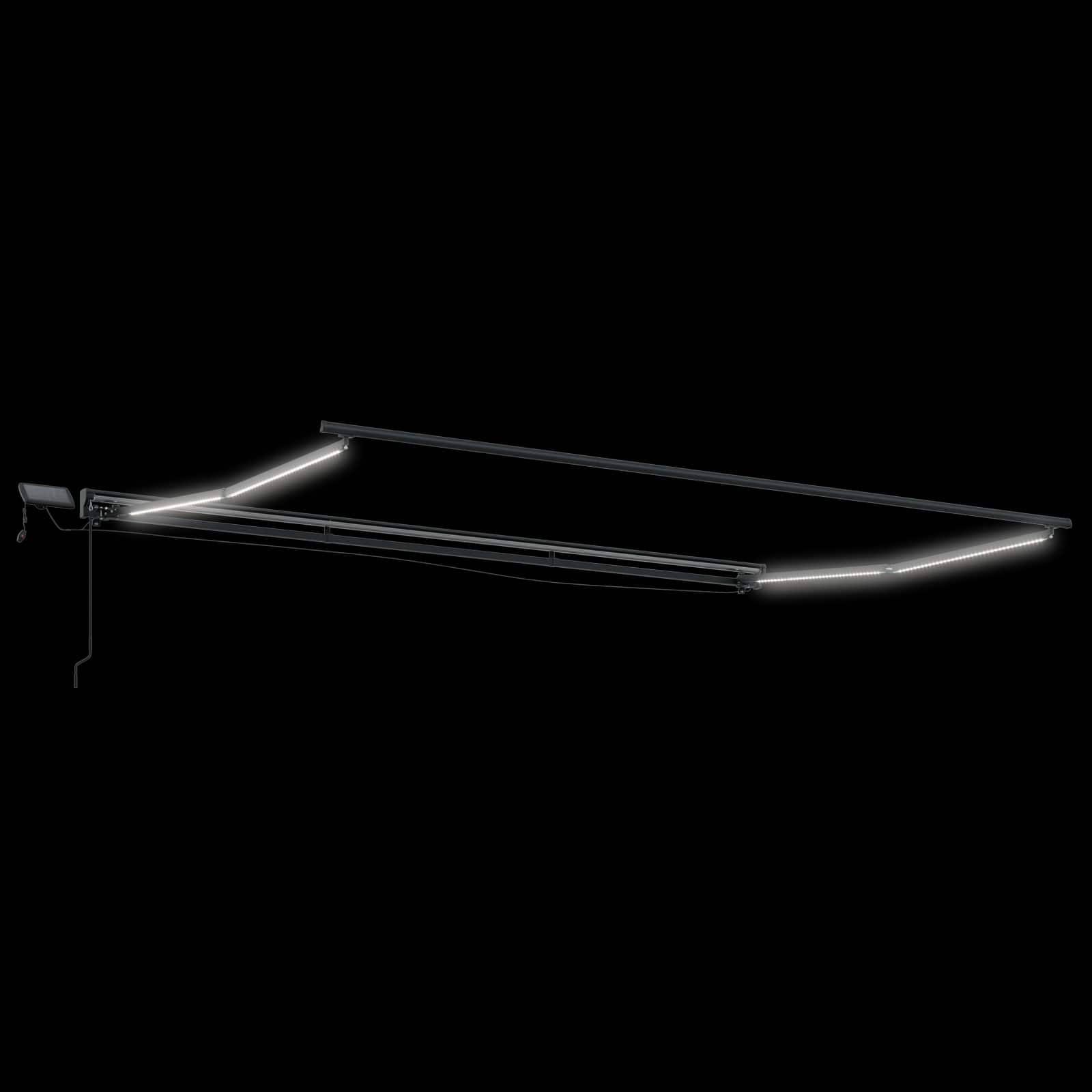 Handmatige Luifelhouder met LED's Lichtgrijs en wit. 4 × 3 m – afbeelding 5