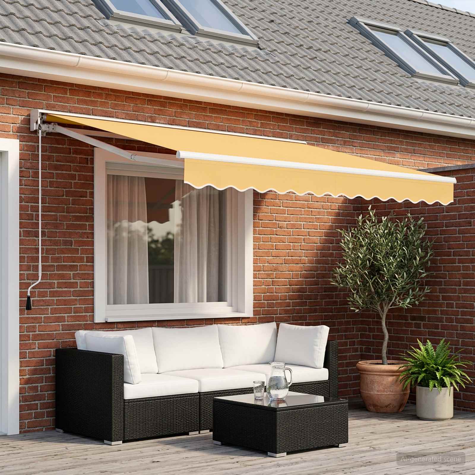 Elektrisch Uittrekbaar Zonnescherm Zand 4 × 3 m
