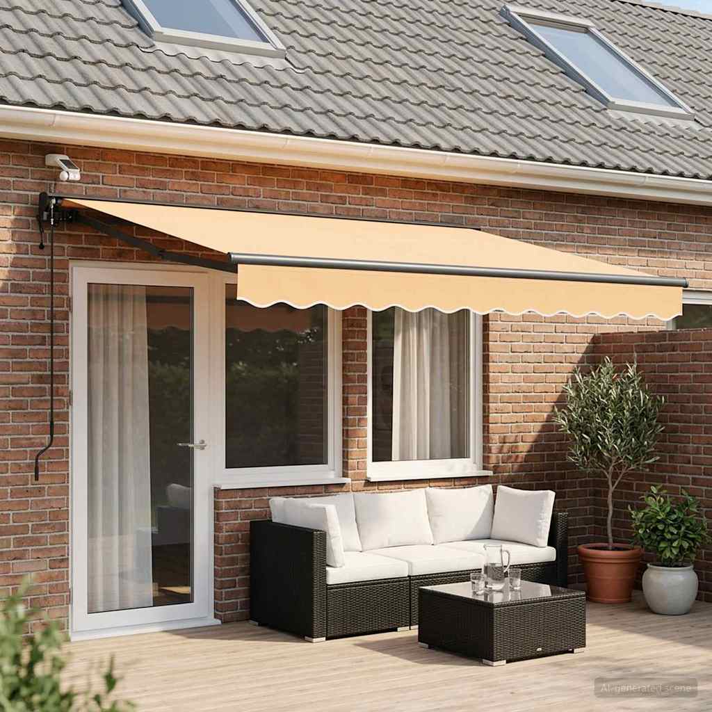Elektrisch Uittrekbaar Zonnescherm Zand 4 × 3 m – afbeelding 3