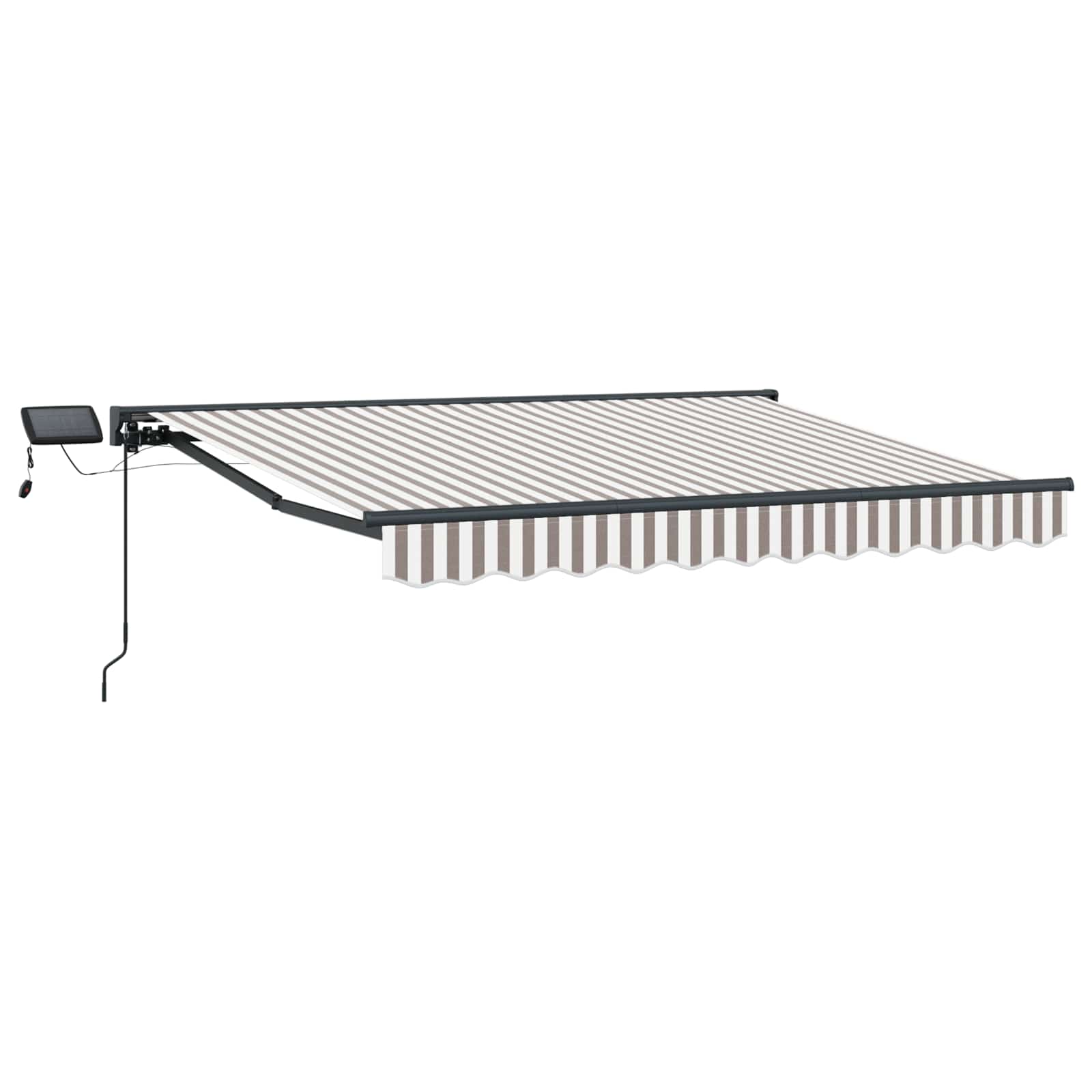 Handmatige Luifelhouder met LED's Lichtgrijs en wit. 4 × 3,5 m – afbeelding 2