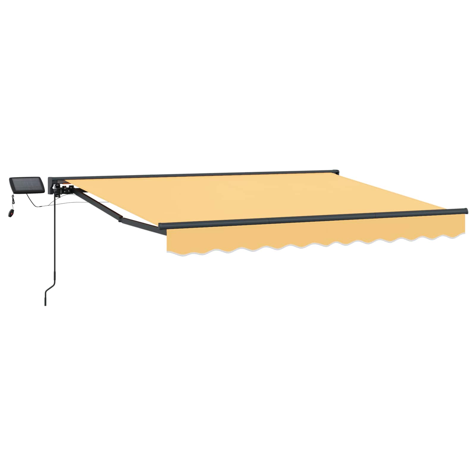Handmatige Luifelhouder met LED's Zand 4 × 3,5 m – afbeelding 2