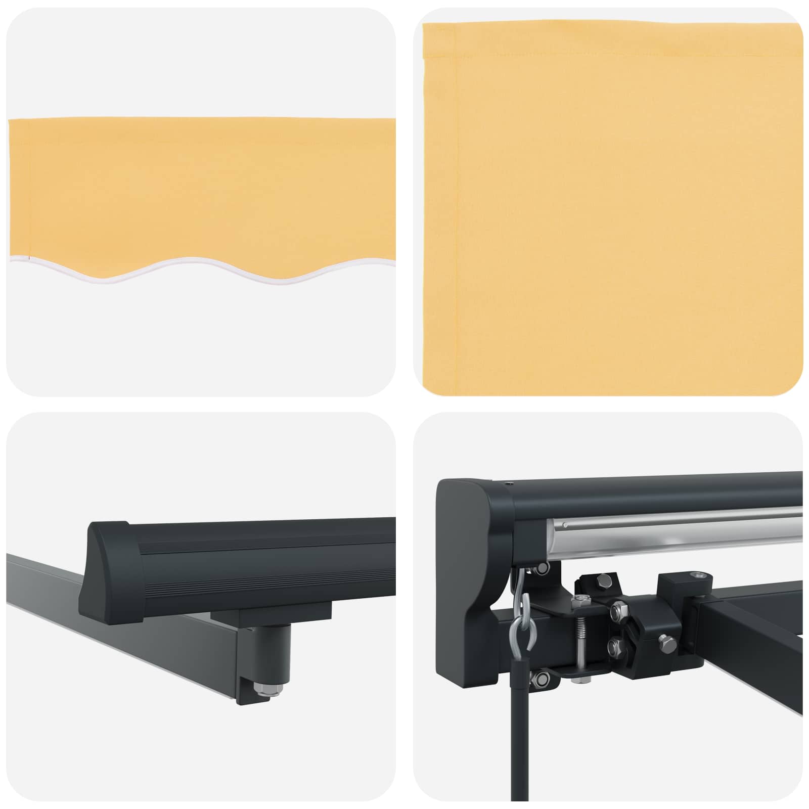 Handmatige Luifelhouder met LED's Zand 4 × 3,5 m – afbeelding 7