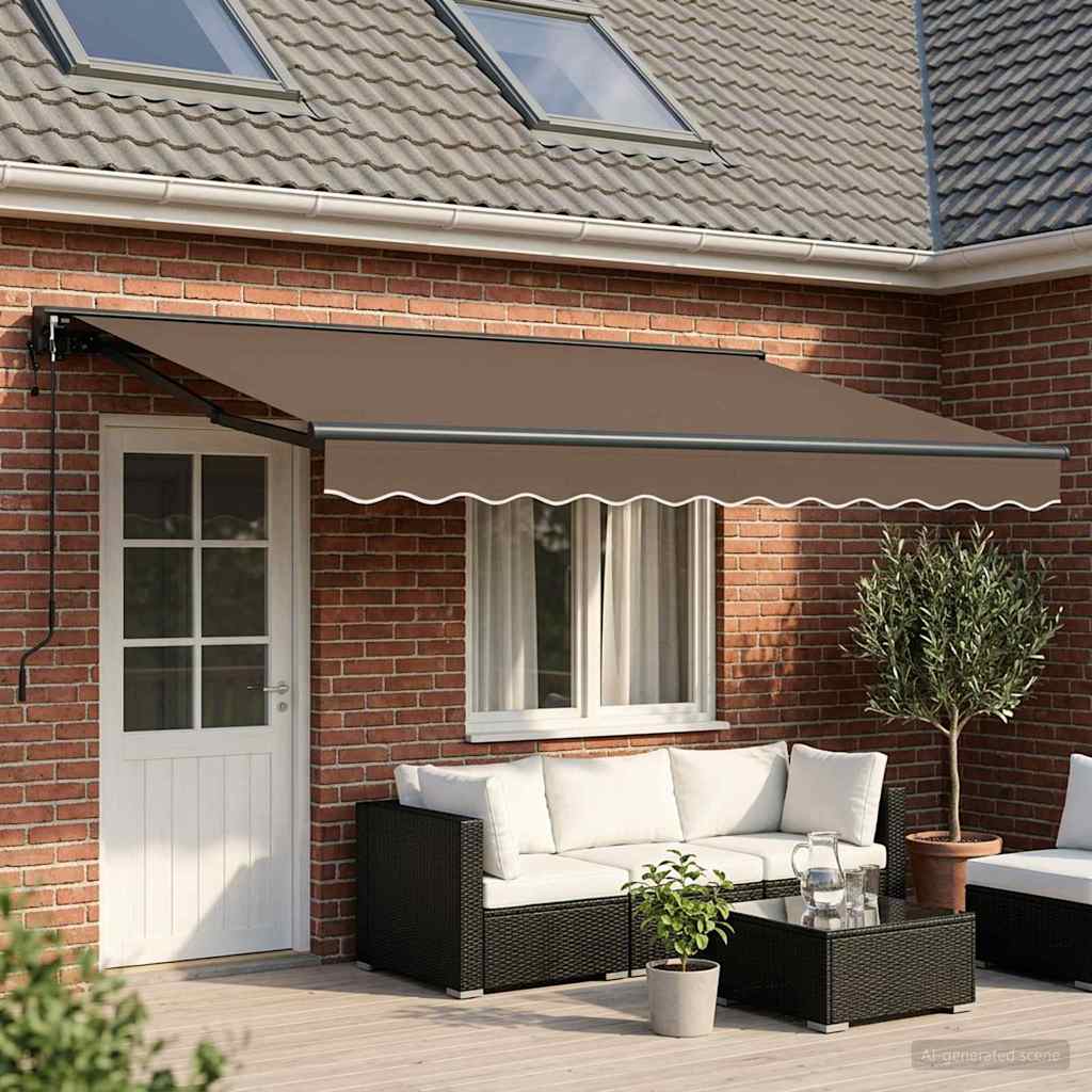 Elektrisch Uittrekbaar Zonnescherm Taupe 4 × 3,5 m