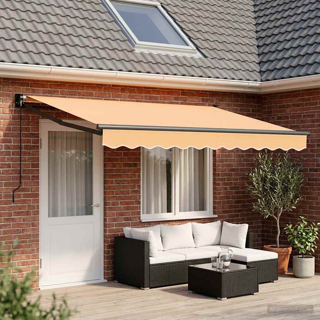 Uitschuifbare luifel Zand 4,5 × 3 m 100% Polyester en Aluminium