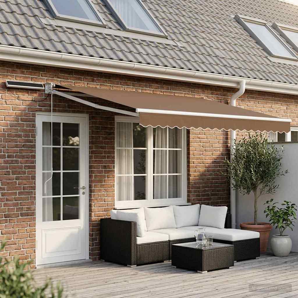 Elektrisch Uittrekbaar Zonnescherm Taupe
