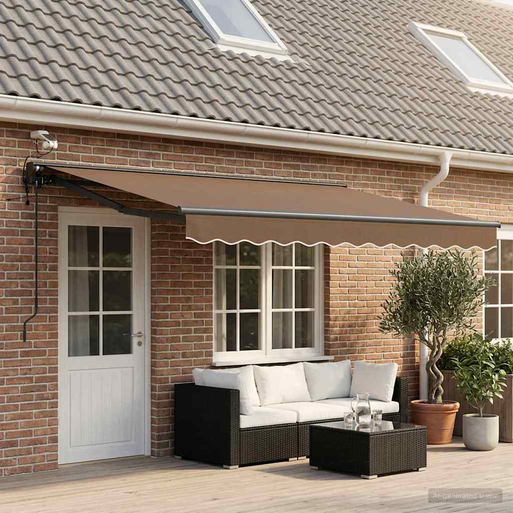 Elektrisch Uittrekbaar Zonnescherm Taupe 4,5 × 3 m